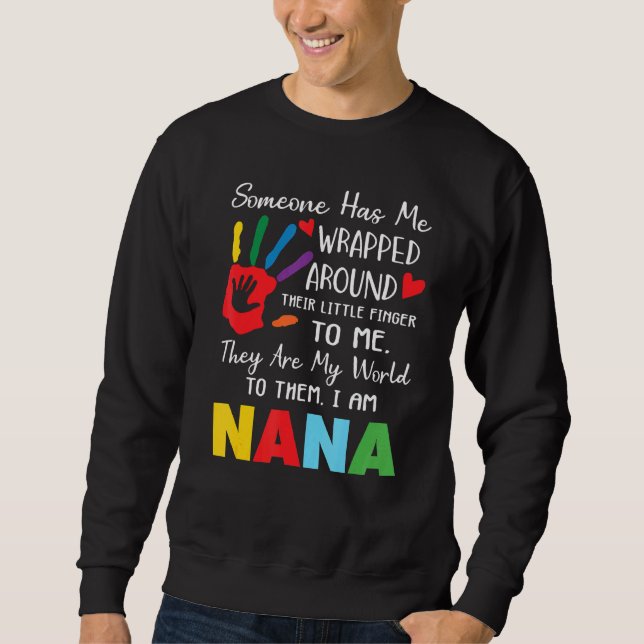 Sweatshirt Quelqu'un m'a enroulé autour de leur petit doigt (Devant)