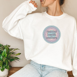 Sweatshirt Questions de santé mentale   Cercle rétro Gris fra
