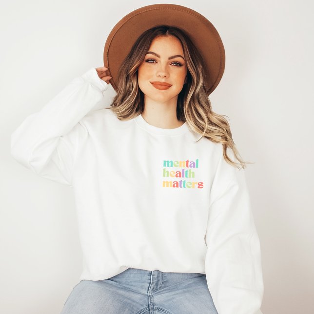 Sweatshirt Questions de santé mentale | Cotation rétrospectiv (Mental Health Matters Sweatshirt | Quote Mixed Peach | Aesthetic Sweater)
