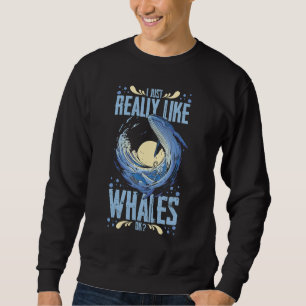 Sweatshirt Queue de baleine bleue Baleines à bosse Citations 