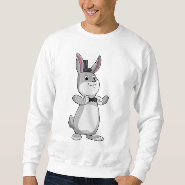 Sweatshirt Rabbit avec chapeau et cravate de la ceinture (Devant)