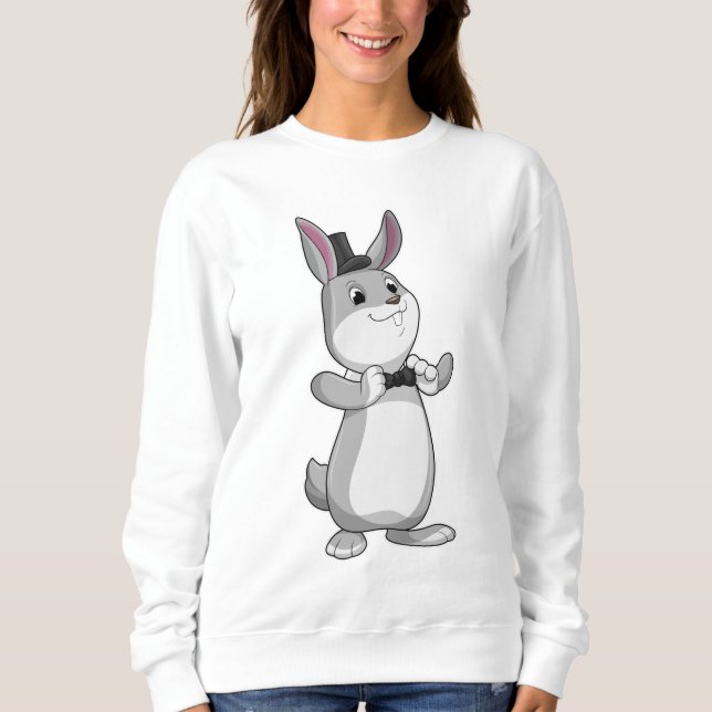 Sweatshirt Rabbit avec chapeau et cravate de la ceinture (Devant)