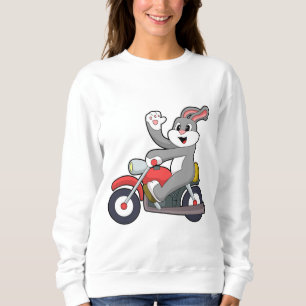 Sweatshirt Rabbit en tant que Biker avec Motorcycle.PNG
