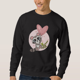 Sweatshirt Raccoon de Kawaii avec ballon pour la Saint Valent