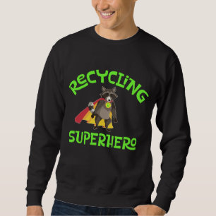 Sweatshirt Raccoon Recyclage Superhero Trash Recycler Bins