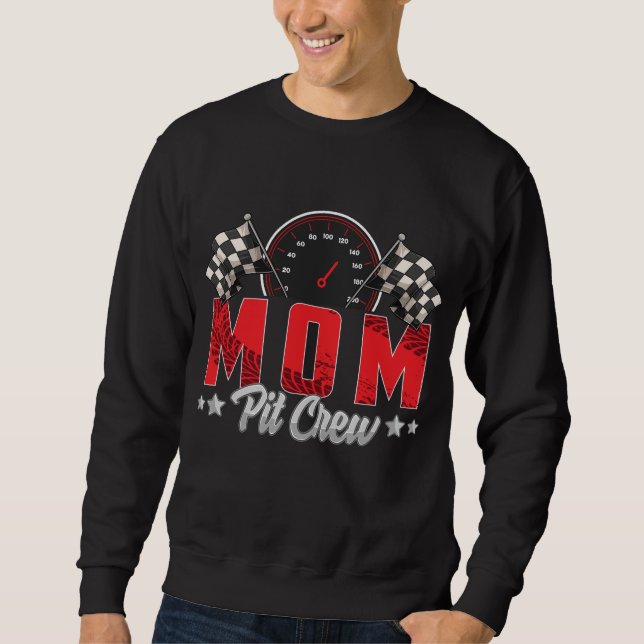 Sweatshirt Race Car Birthday Party Racing Family Maman Pit Cr (Devant)