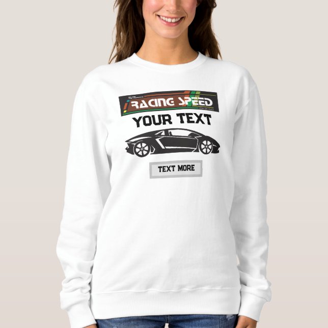 Sweatshirt Racing Speed Car Design – Fast Motorsport Performa (Devant)