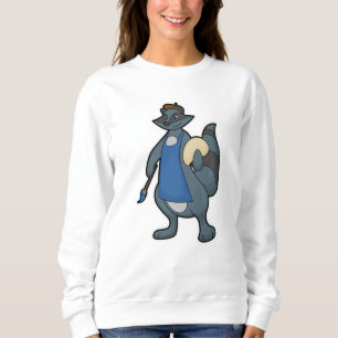 Sweatshirt Racon comme peintre avec pinceau