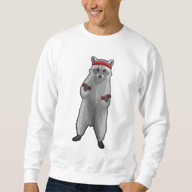 Sweatshirt Racoon à Fitness avec Dumbbells (Devant)