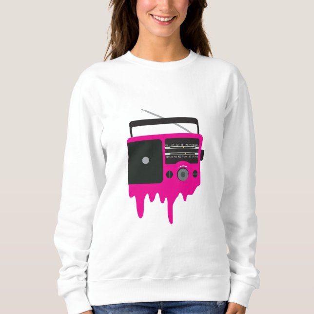 Sweatshirt Radio rose fondu (Devant)