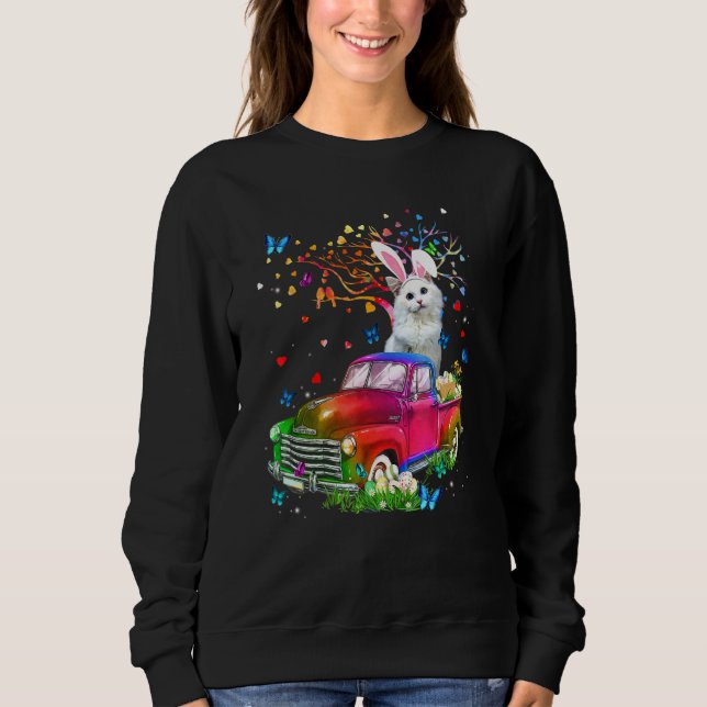 Sweatshirt Ragdoll Chat Bunny Camion Chasse Oeufs Arbre Pâque (Devant)