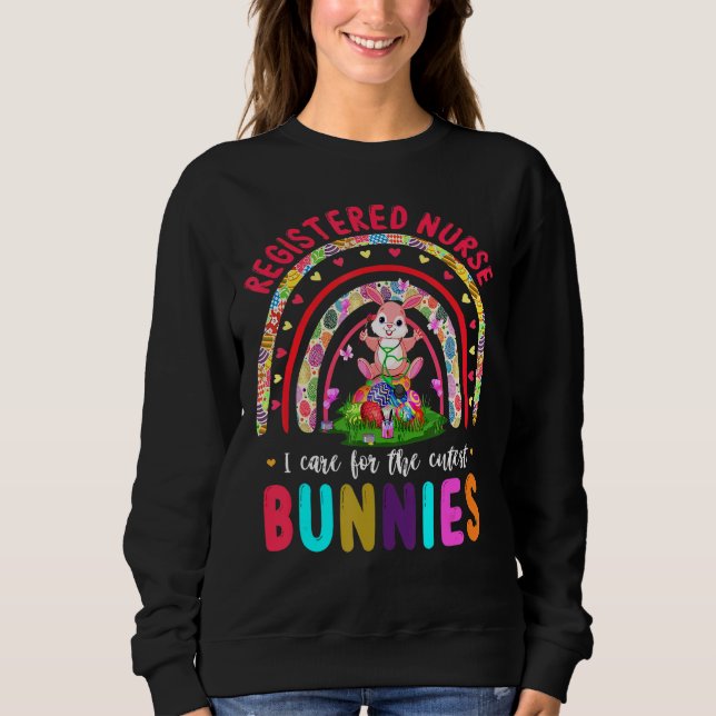 Sweatshirt Rainbow Rabbit Soin Pour Les Bunnies Les Plus Cute (Devant)