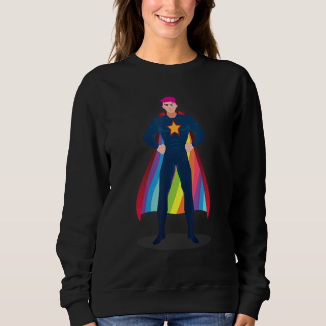 Sweatshirt Rainbow Super Hero (Devant)