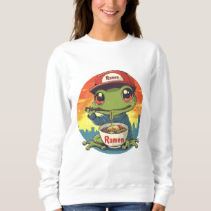 Sweatshirt Ramen mangeant des grenouilles de Kawaii