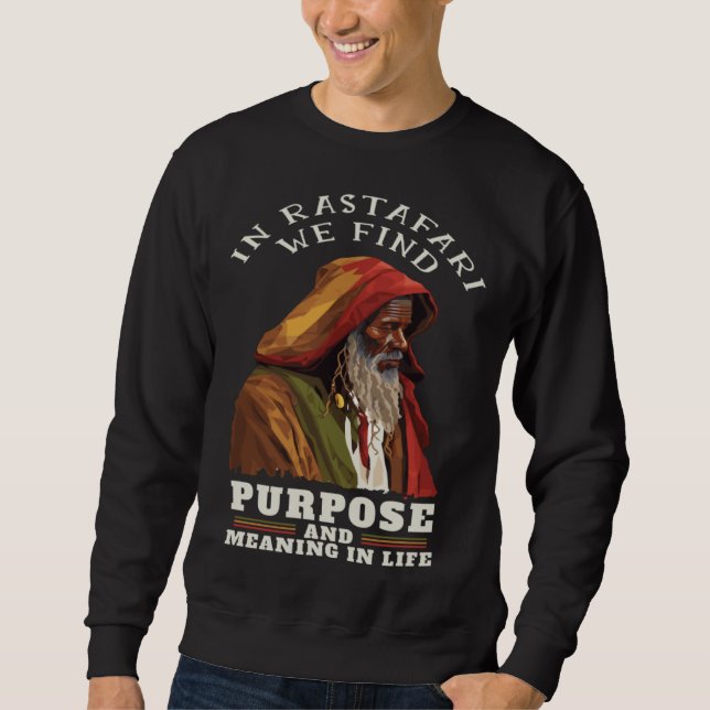 Sweatshirt Rastaman Hermit Rasta Quote Rastafarian Reggae (Devant)