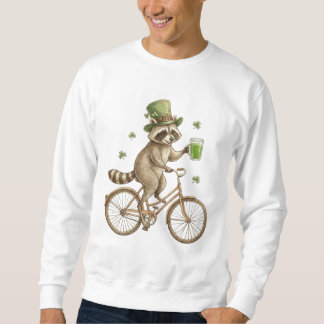 Sweatshirt Raton laveur drôle, jour de la Saint-Patrick trèfl