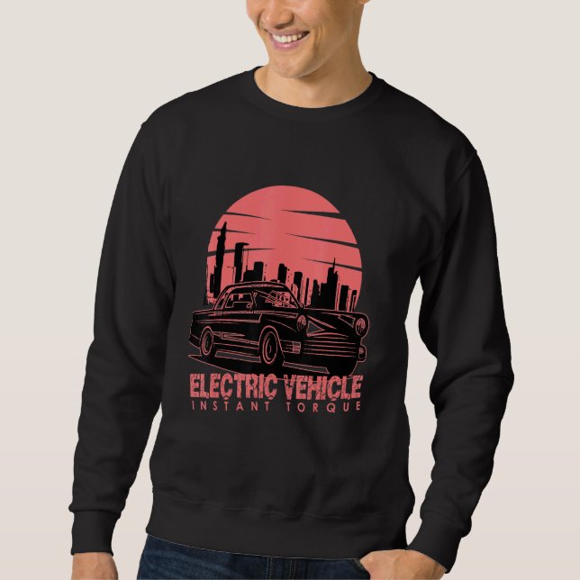 Sweatshirt Real Men conduire électrique Voiture E-Car Plug-in (Devant)