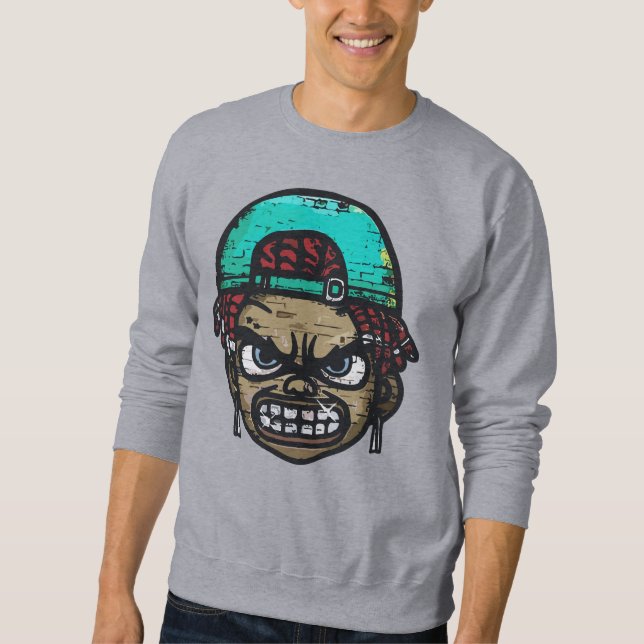 Sweatshirt Rebel urbain : Visage de style graffiti (Devant)