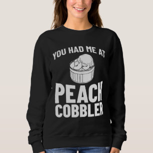 Sweatshirt Recette de Peach Cobbler Gâteau Végétalien Frais