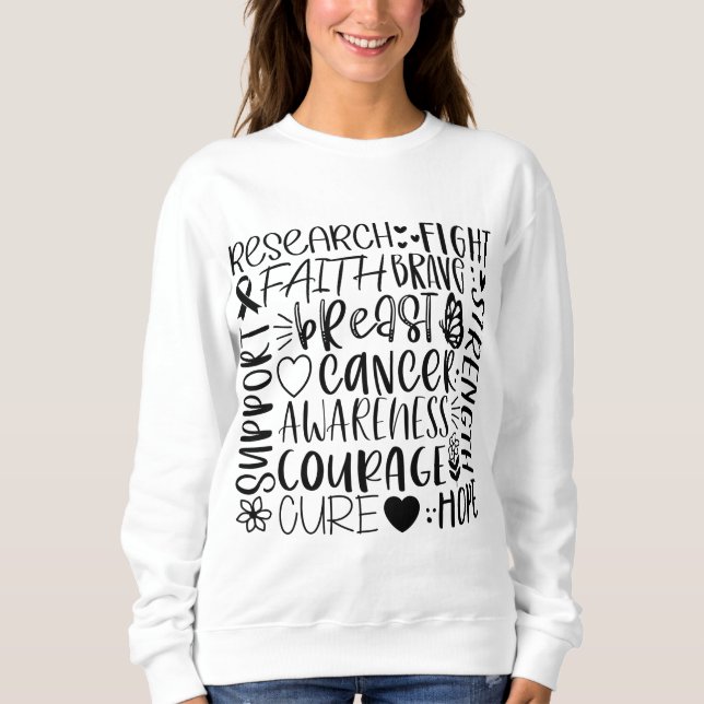 Sweatshirt Recherche et lutte contre le cancer du sein (Devant)