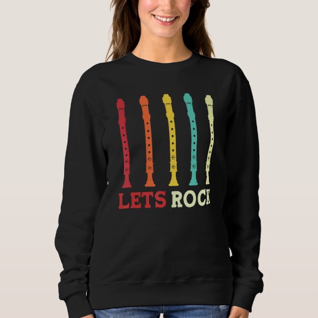 Sweatshirt recorder player lets rock funny retro (Devant)