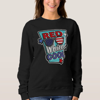 Sweatshirt Red Cool Sunglasses America American Usa Flag 4th