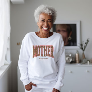 Sweatshirt Red + Leopard Print Varsity MOTHER OF THE BRIDE
