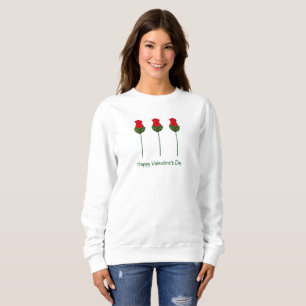 Sweatshirt Red Long Stemmed Chocolat Rose Saint-Valentin
