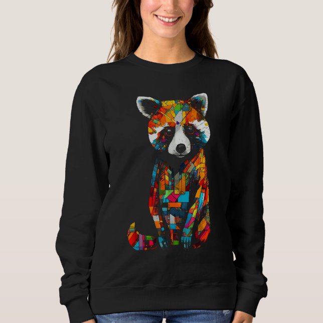 Sweatshirt Red Panda Artwork Colourful - Animal Panda (Devant)