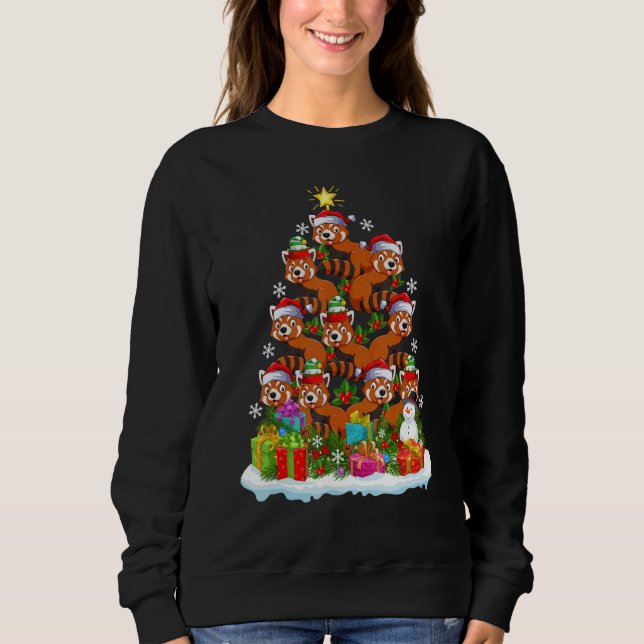 Sweatshirt Red Panda   Xmas Holiday   Red Panda Christmas Tre (Devant)