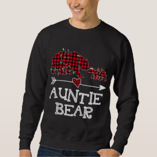 Sweatshirt Red Plaid Auntie Bear Buffalo Famille Mama Pajama 