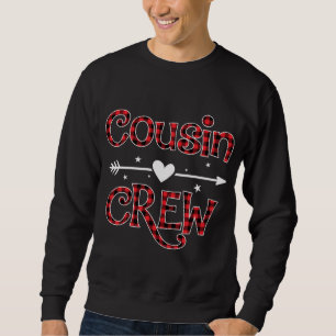 Sweatshirt Red Plaid Cousin Crew drôle Famille correspondant 