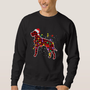 Sweatshirt Red Plaid Great Dane Chien de Noël Pyjamas Xmas Li