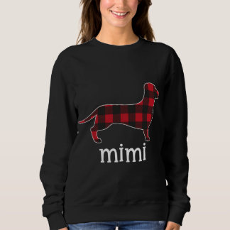 Sweatshirt Red Plaid Mimi Dachshund Joyeux Noël Dachshund