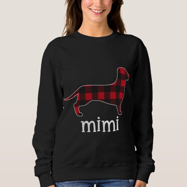 Sweatshirt Red Plaid Mimi Dachshund Joyeux Noël Dachshund (Devant)