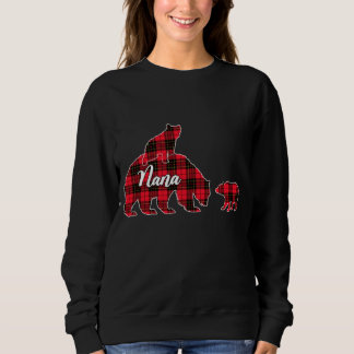 Sweatshirt Red Plaid Nana Bear Deux Cubes Buffalo Pajama Xmas