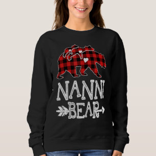 Sweatshirt Red Plaid Nanni Ours Deux Cubes Correspondant Buff