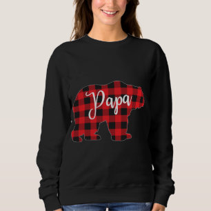 Sweatshirt Red Plaid Papa Ours Correspondant Pajama Family Bu