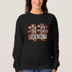 Sweatshirt Red Plaid Very Joyeux Grand-mère Famille Correspon