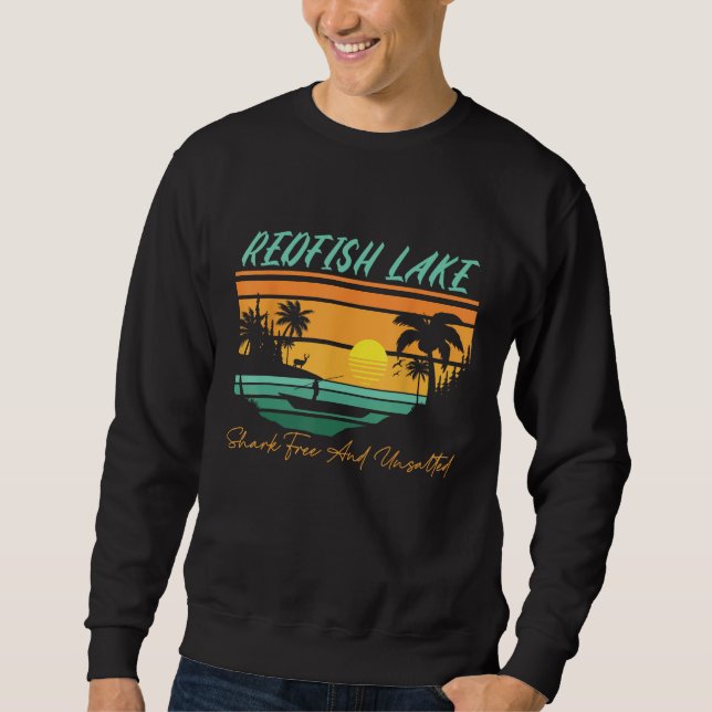 Sweatshirt Redfish Lake Shark Free and Unsalted Funny Nature  (Devant)