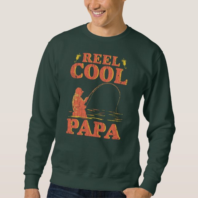 Sweatshirt Reel cool papa fishing papa (Devant)