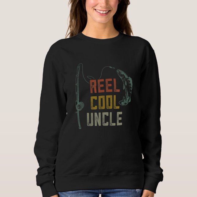 Sweatshirt Reel Cool Uncle Pêche Père Jour Pêcheurs (Devant)