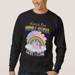 Sweatshirt Regarder Le Milieu De L'École À L'École Unicorn En