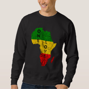 Sweatshirt Reggae Afrique Carte Rasta Regae Musique Rastafari