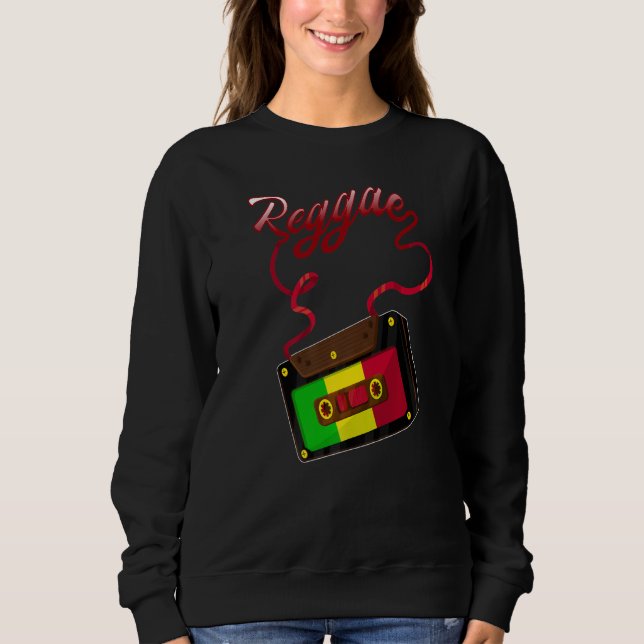 Sweatshirt Reggae Music Retro Cassette Tape Jamaica Rasta Reg (Devant)
