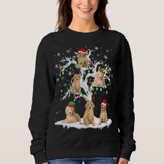 Sweatshirt Reindeer Père Noël ELF Goldendoodle sur l'arbre de