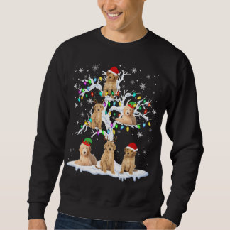 Sweatshirt Reindeer Père Noël ELF Goldendoodle sur l'arbre de