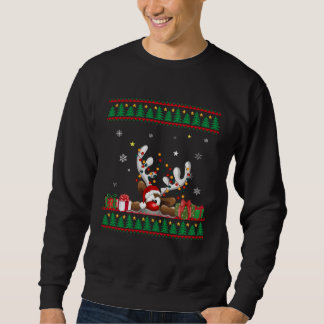 Sweatshirt Reindeer Santa Hat Ugly Christmas Sweater