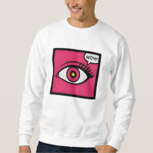 Sweatshirt Remplissage de l'œil Pop Art en boîte rose Wow Tex