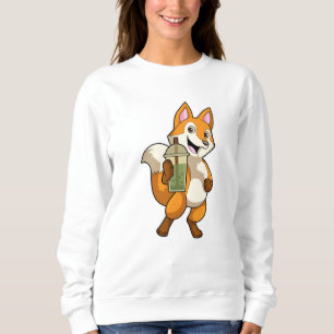 Sweatshirt Renard à boire avec du thé à bulle